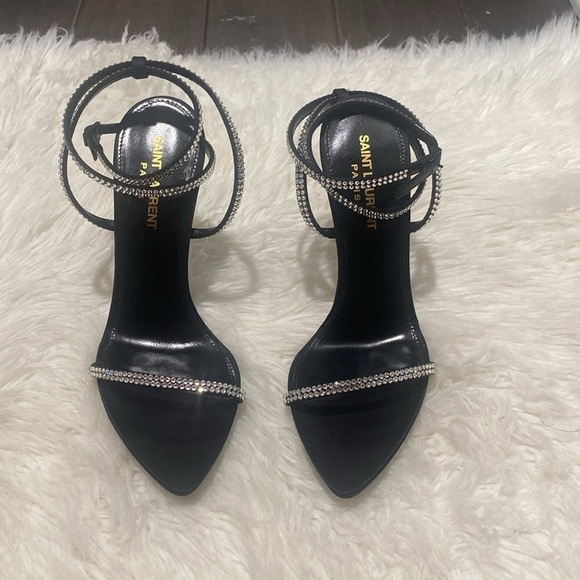 GEORGIA SANDALS IN CREPE SATIN WITH RHINESTONES size 37EU - Picture 3 of 14